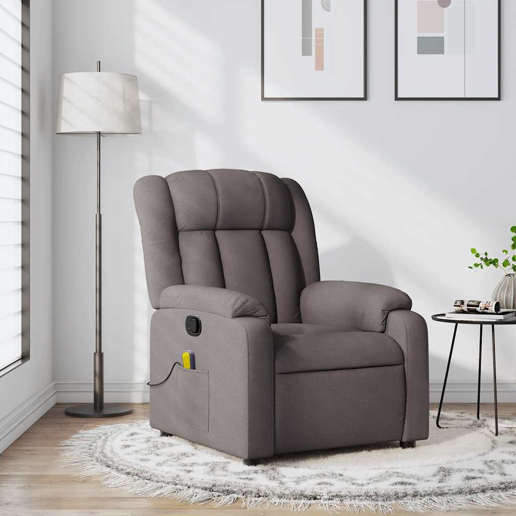 Massagesessel Taupe Stoff