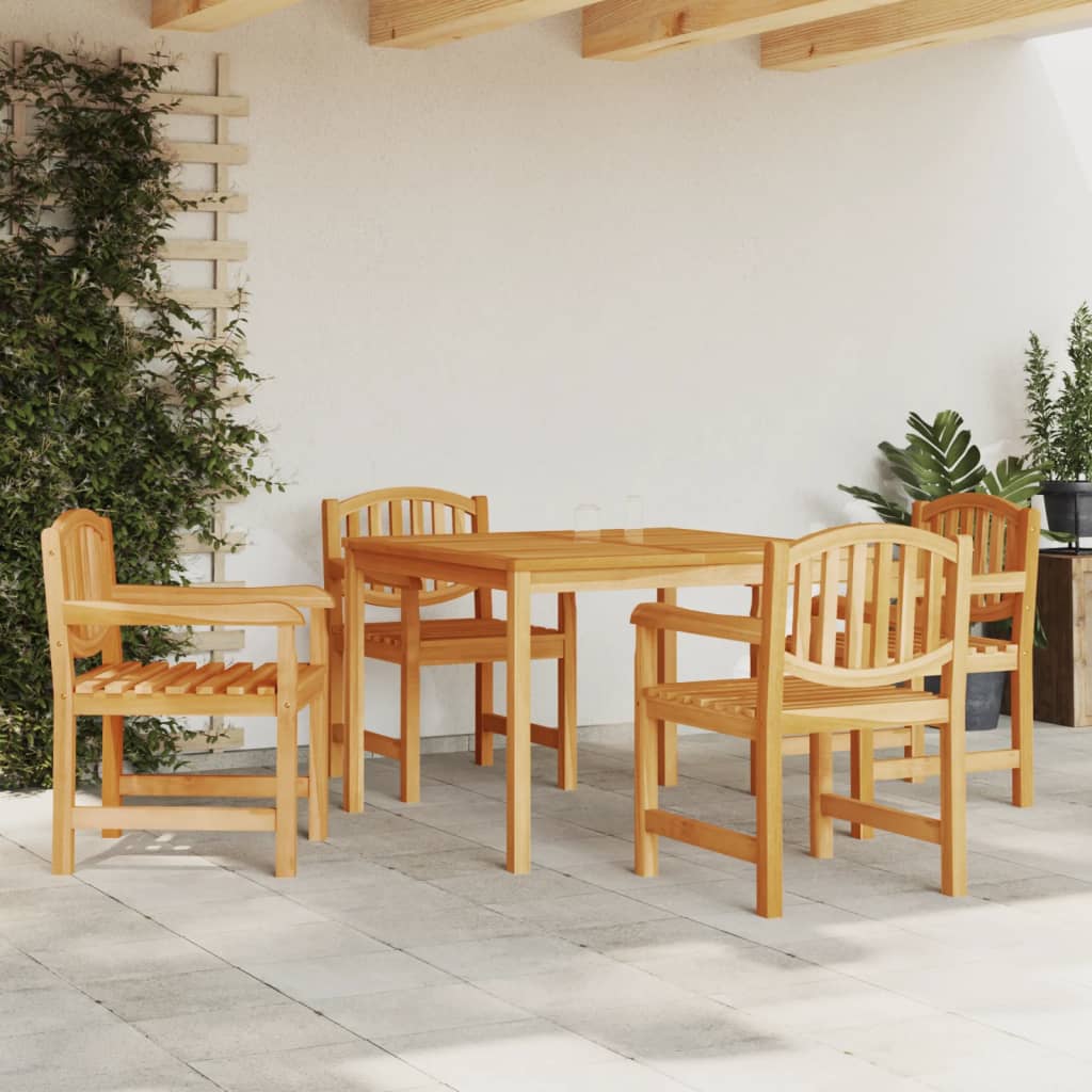 5-tlg. Garten-Essgruppe Massivholz Teak