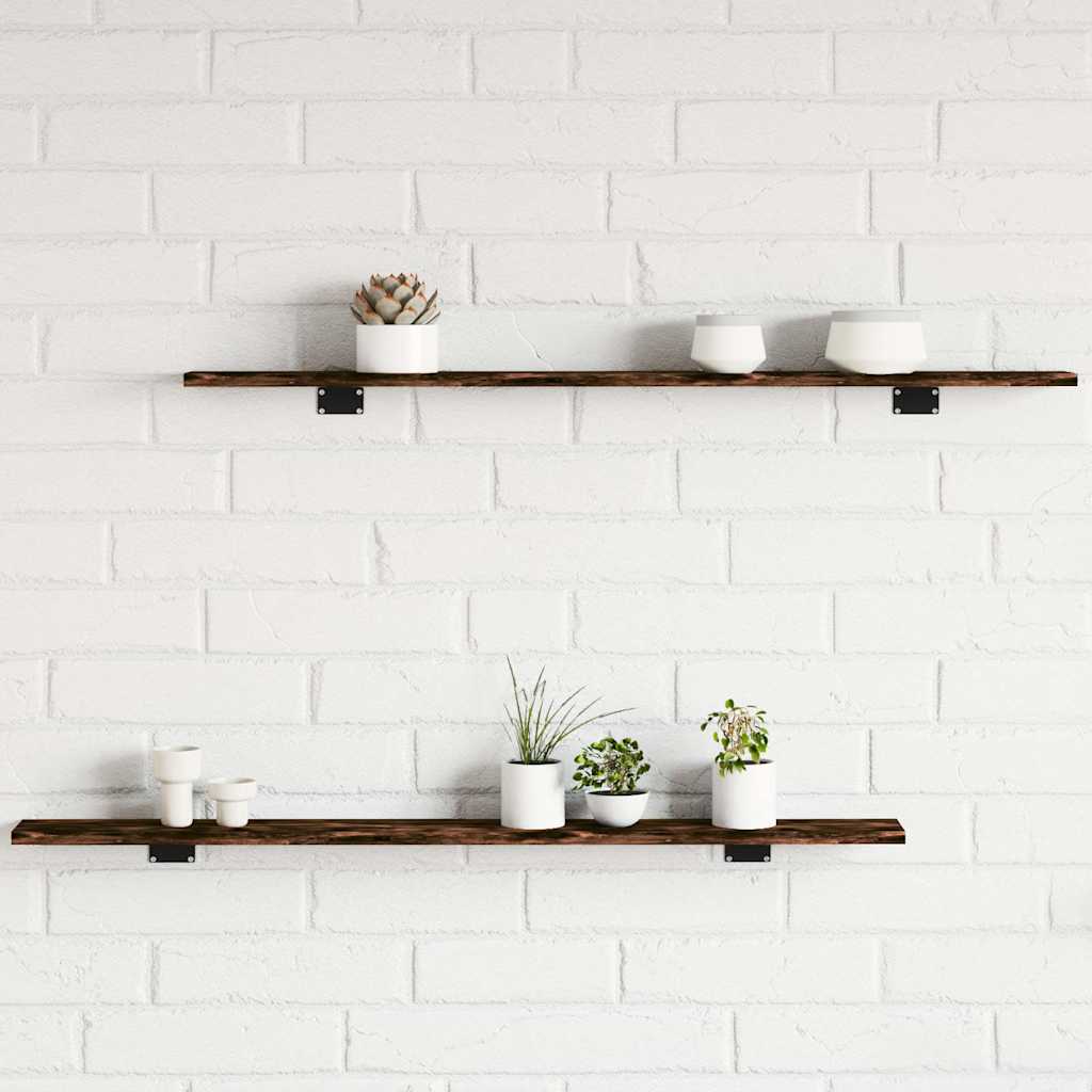 Wandregale 4 Stk. Räuchereiche 100x10x1,5 cm Holzwerkstoff