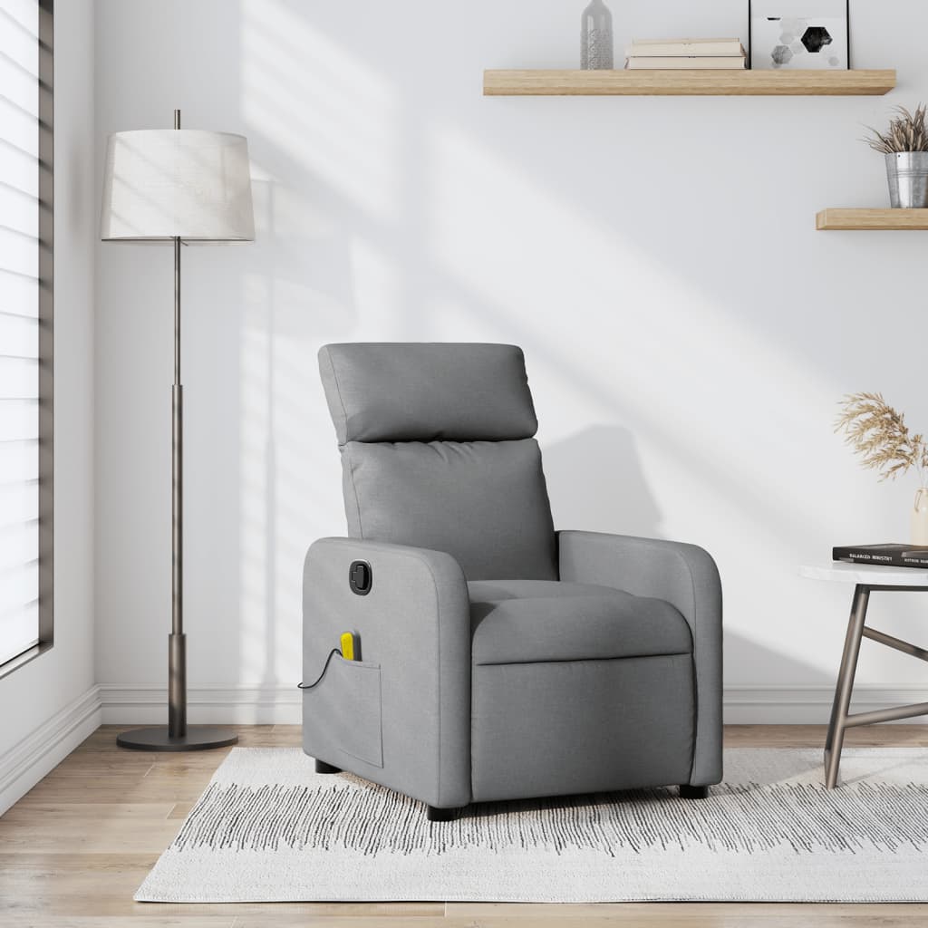 Massage-Relaxsessel Hellgrau Stoff