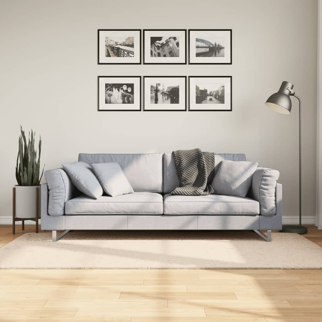 Teppich HUARTE Kurzflor Weich und Waschbar Beige 100x200 cm