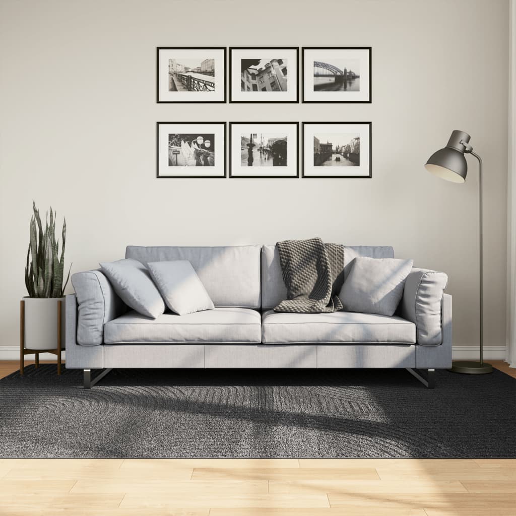 Teppich IZA Kurzflor Skandi-Stil Anthrazit 160x230 cm