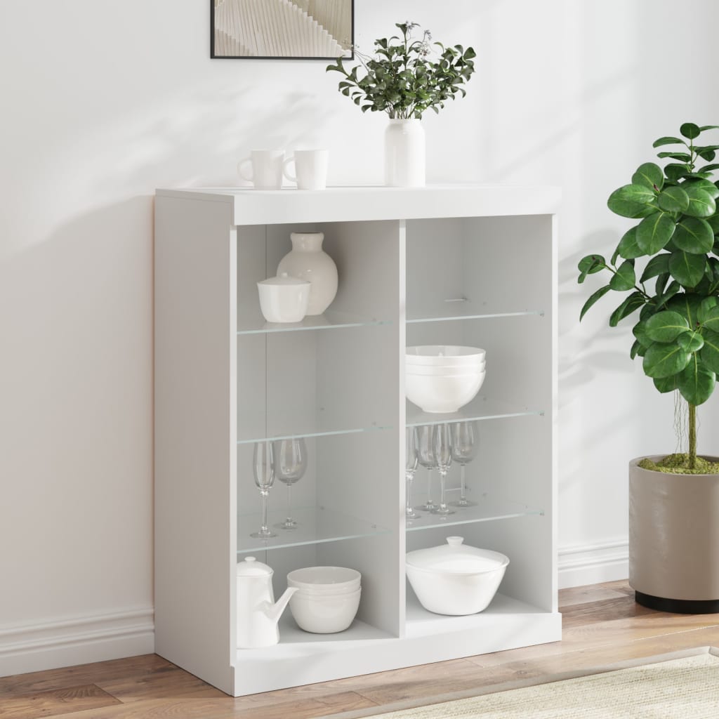 Sideboard mit LED-Leuchten Weiß 81x37x100 cm