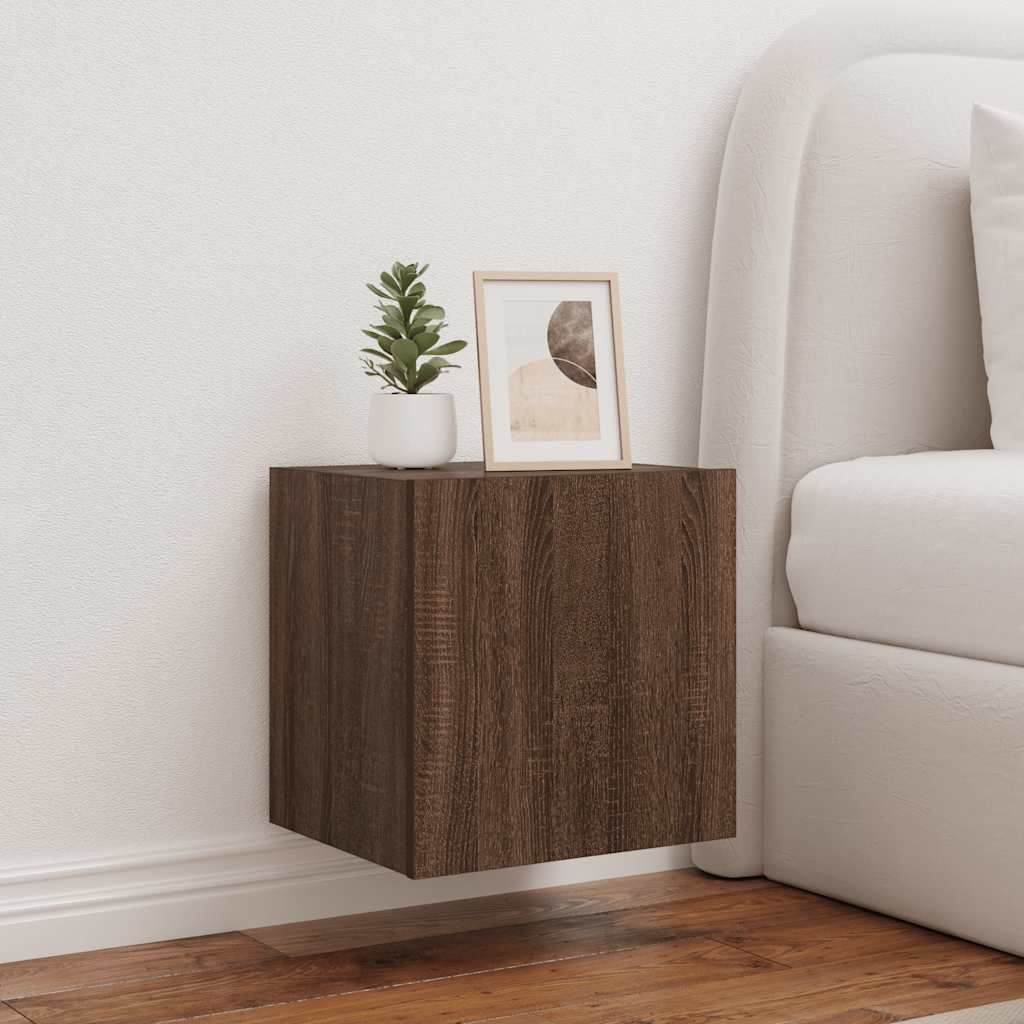 TV-Wandschränke mit LED-Leuchten 2 Stk. Braun Eichen-Optik