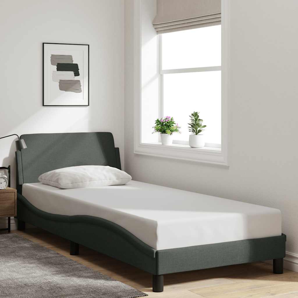 Bettgestell "Dover" Dunkelgrau 80x200 cm Stoff