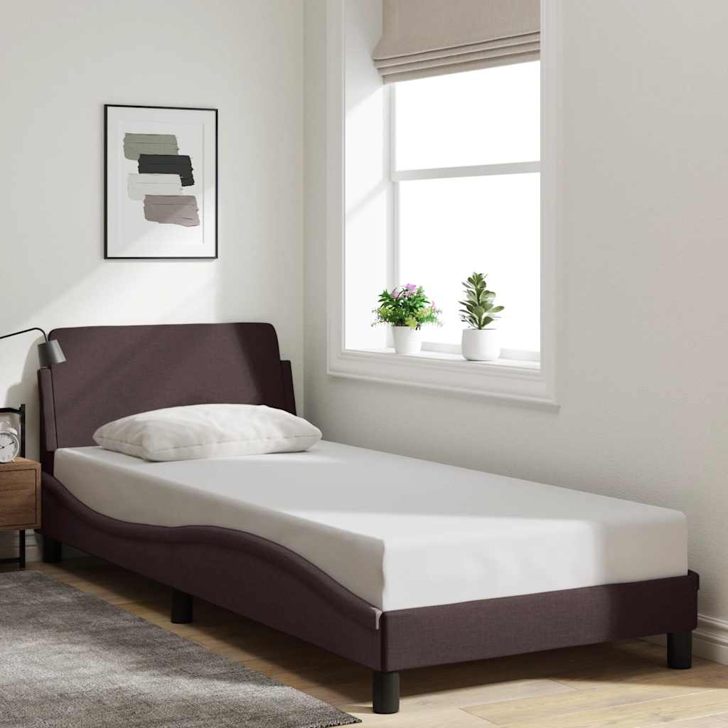 Bettgestell "Dover" Dunkelbraun 80x200 cm Stoff