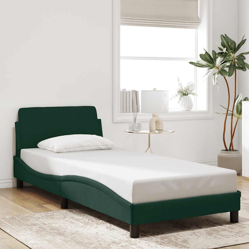 Bettgestell "Dover" Dunkelgrün 80x200 cm Samt