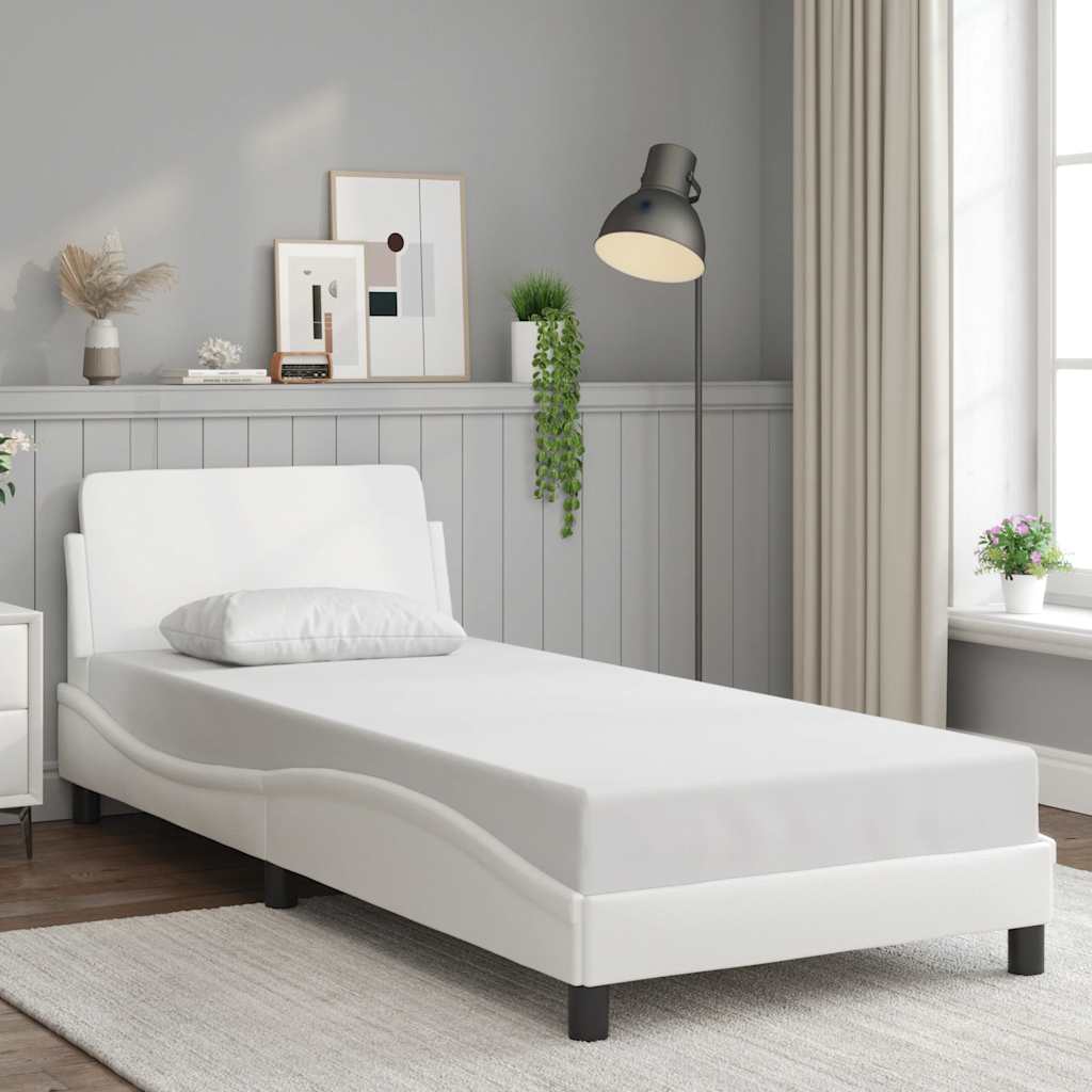 Bettgestell "Dover" Weiß 80x200 cm Kunstleder