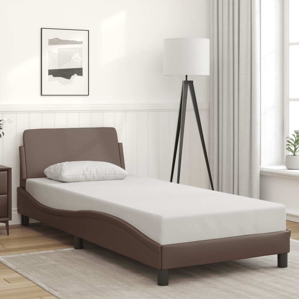Bettgestell "Dover" Braun 80x200 cm Kunstleder