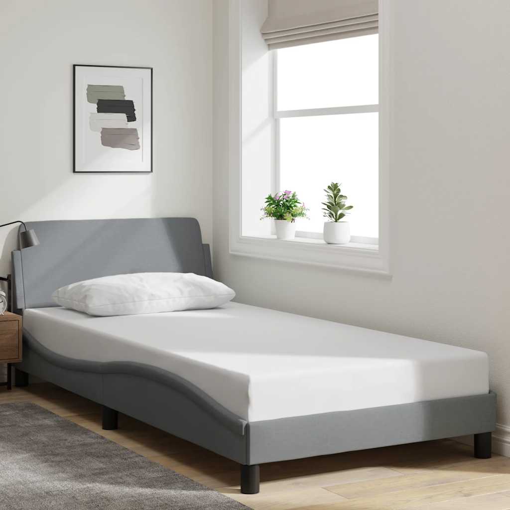 Bettgestell "Dover" Hellgrau 100x200 cm Stoff