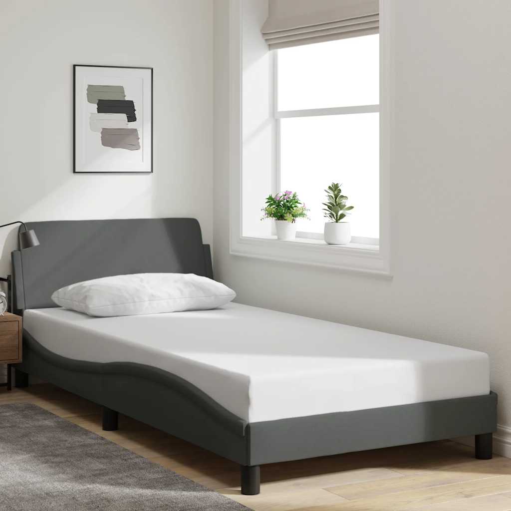 Bettgestell "Dover" Dunkelgrau 100x200 cm Stoff
