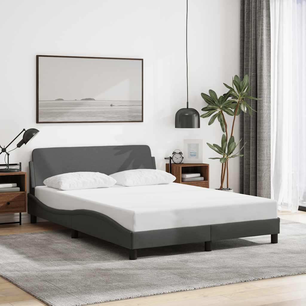Bettgestell "Dover" Dunkelgrau 140x190 cm Stoff