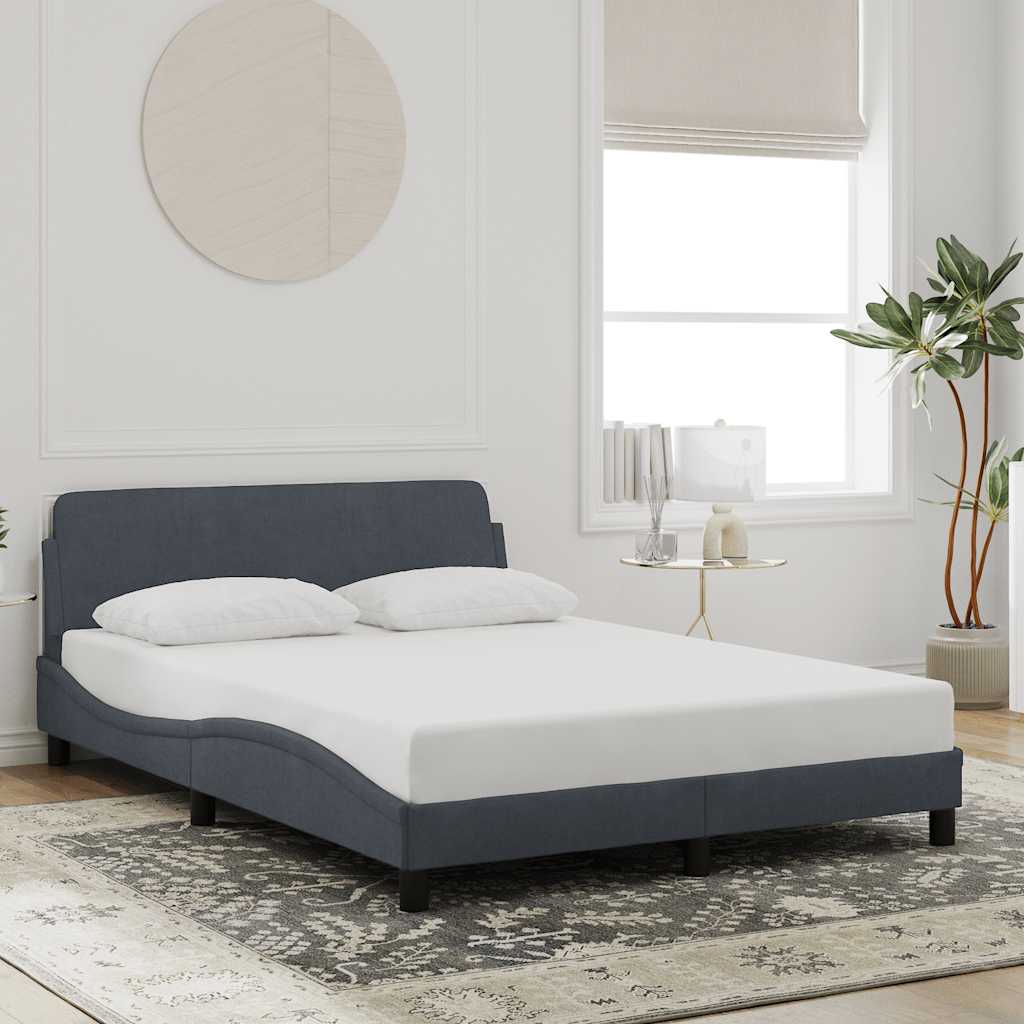 Bettgestell "Dover" Dunkelgrau 140x190 cm Samt