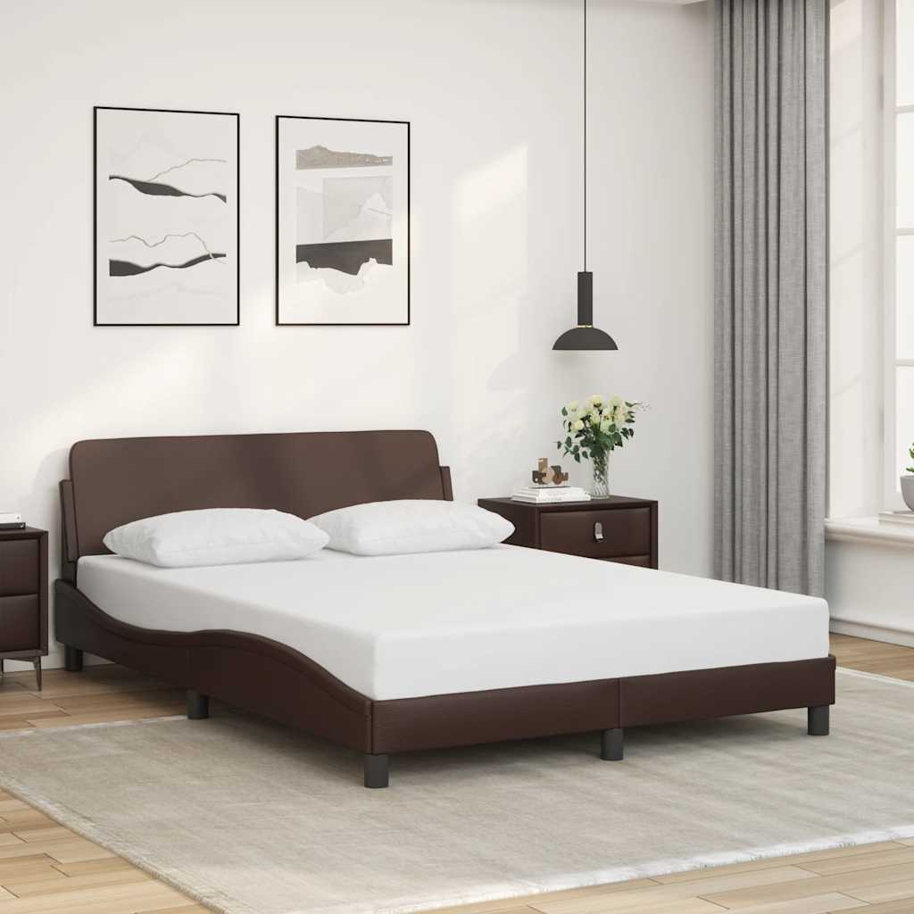 Bettgestell "Dover" Braun 140x190 cm Kunstleder