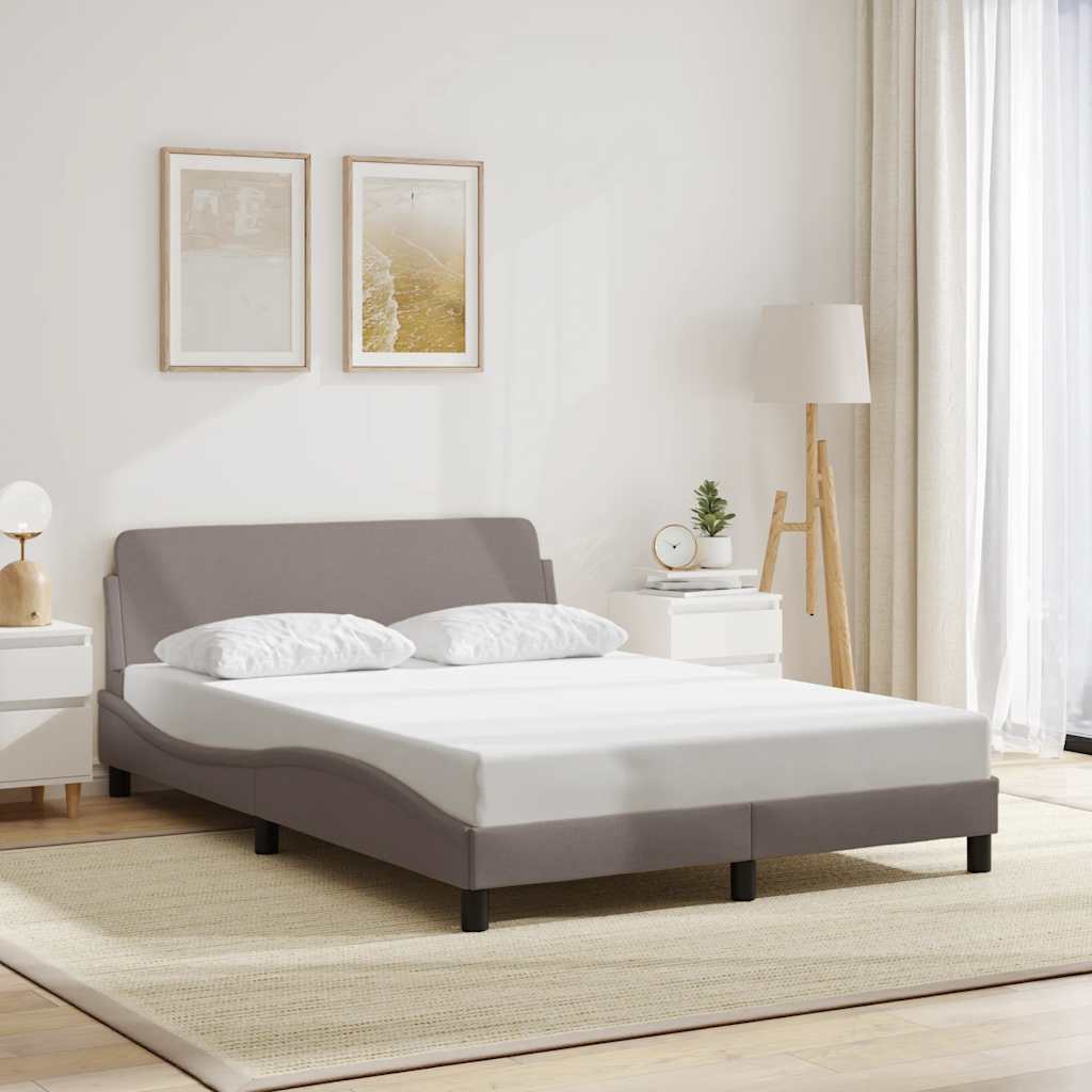 Bettgestell "Dover" Taupe 140x200 cm Stoff