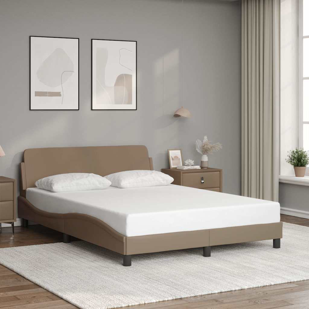 Bettgestell "Dover" Cappuccino-Braun 140x200 cm Kunstleder