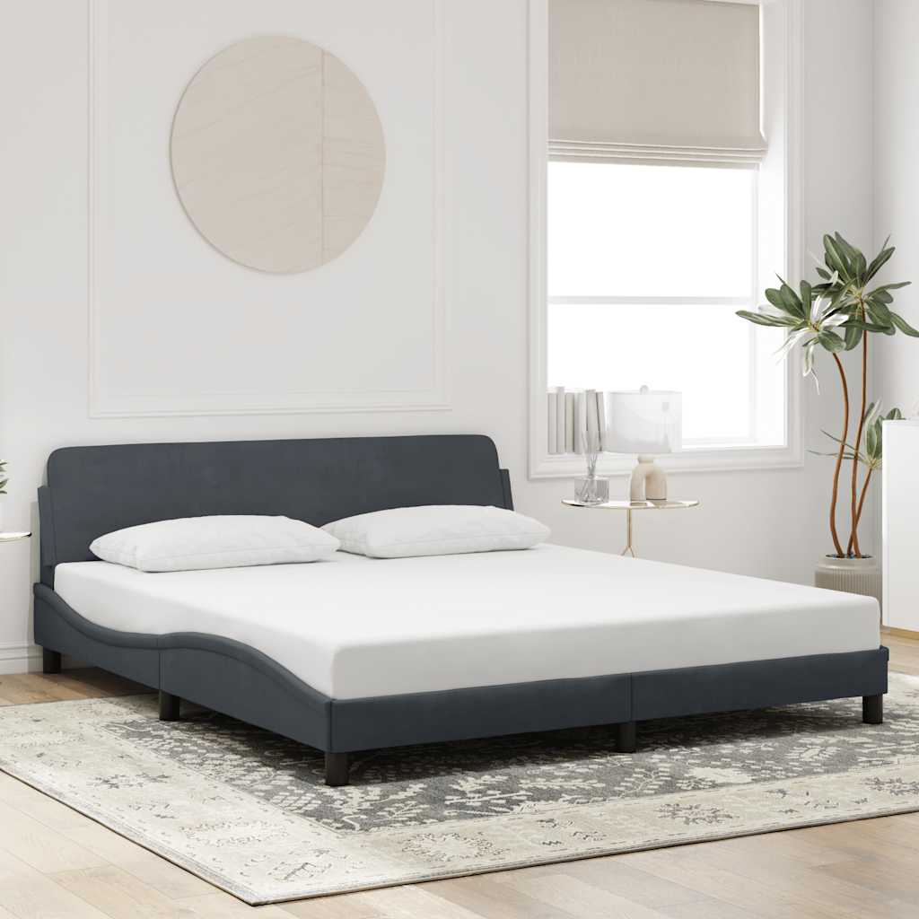 Bettgestell "Dover" Dunkelgrau 180x200 cm Samt