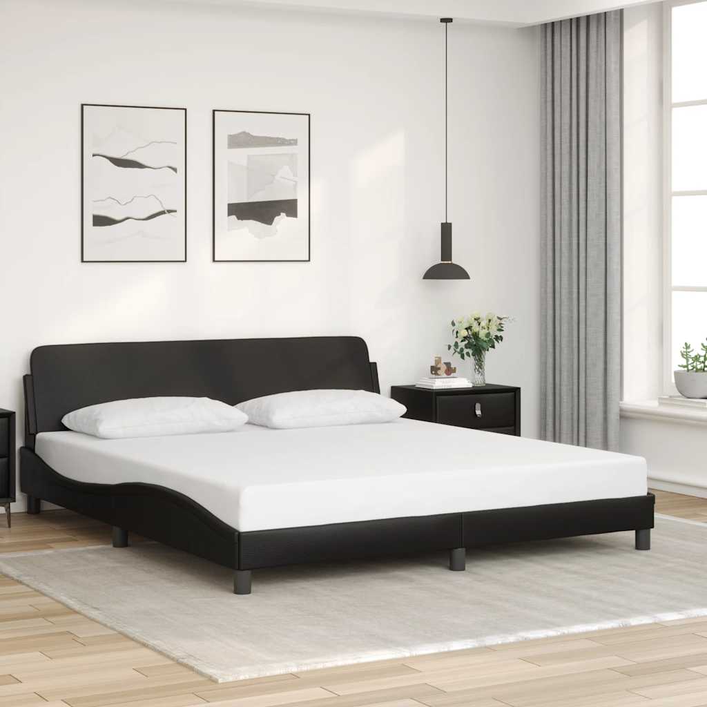 Bettgestell "Dover" Schwarz 180x200 cm Kunstleder