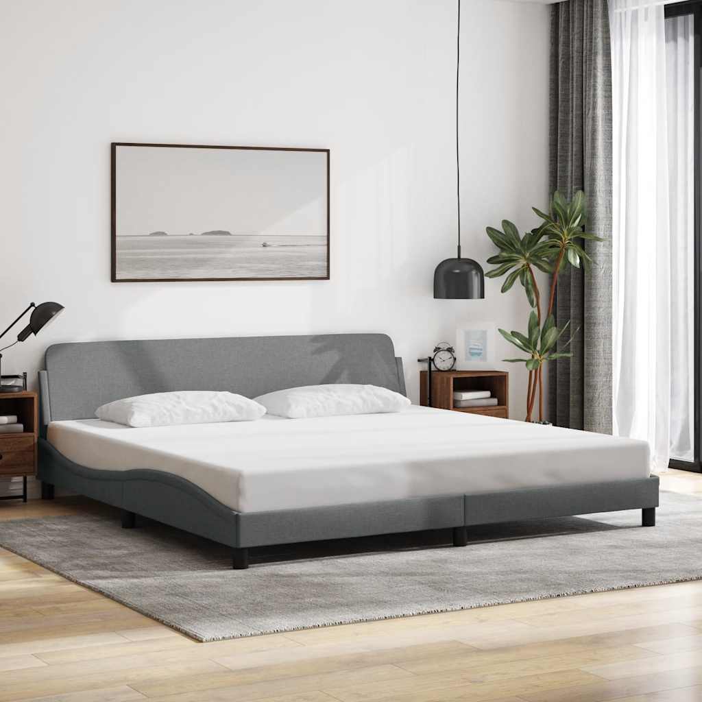 Bettgestell "Dover" Hellgrau 200x200 cm Stoff