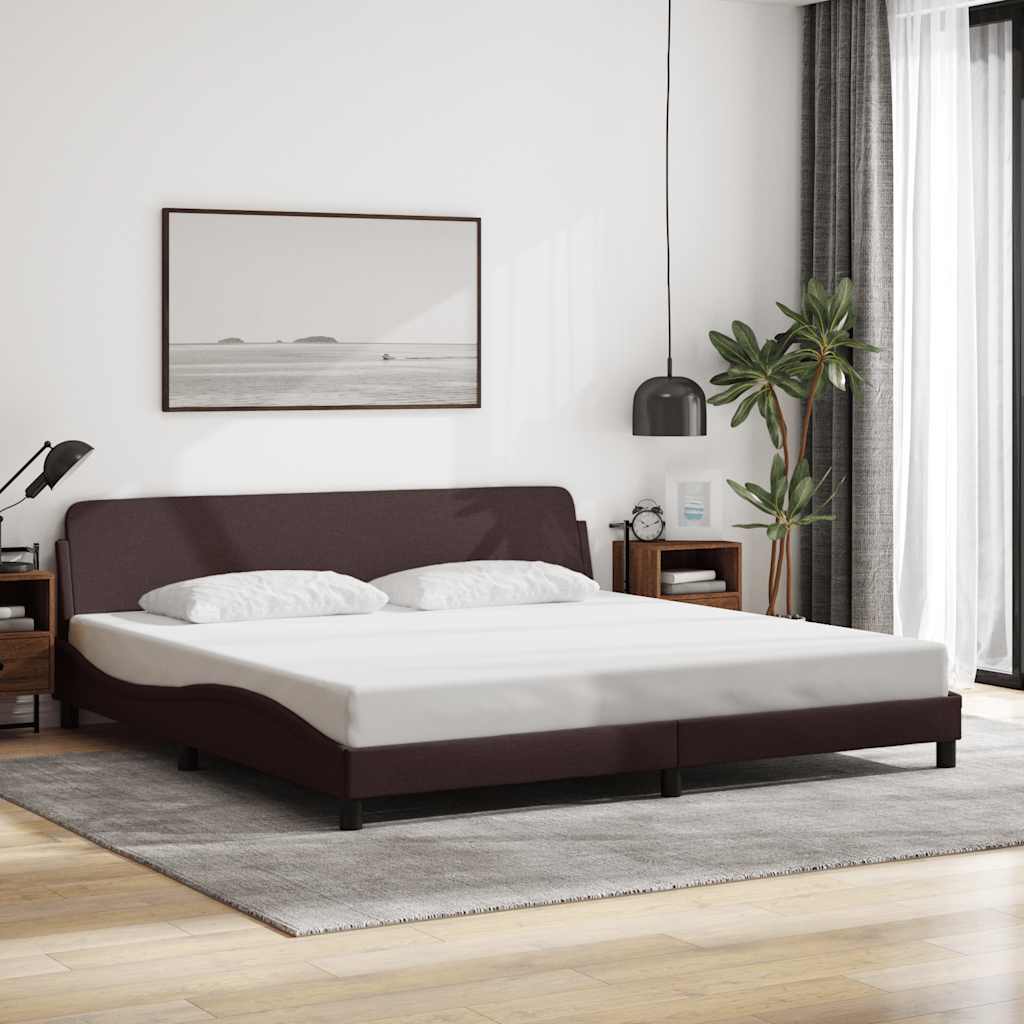 Bettgestell "Dover" Dunkelbraun 200x200 cm Stoff