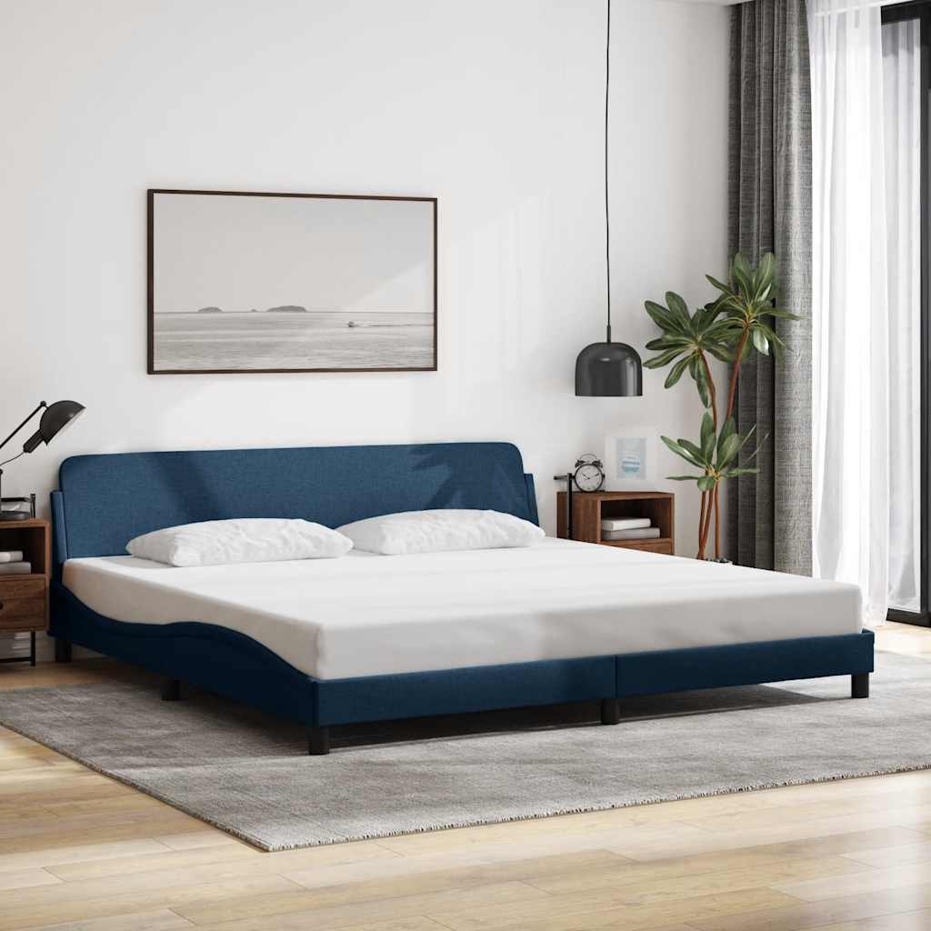 Bettgestell "Dover" Blau 200x200 cm Stoff
