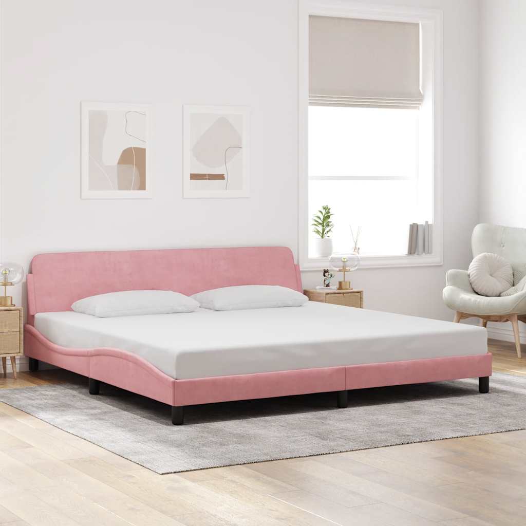 Bettgestell "Dover" Rosa 200x200 cm Samt
