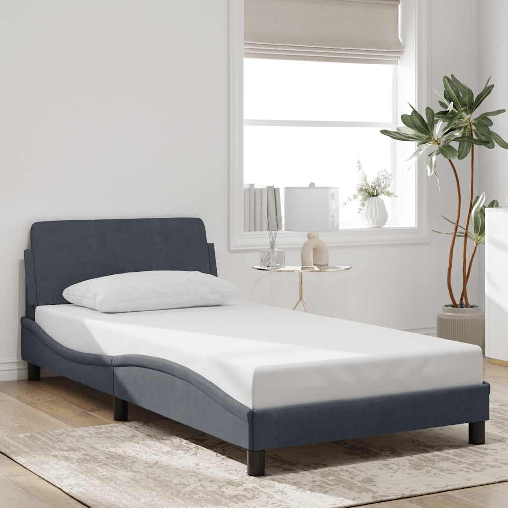 Bettgestell "Dover" Dunkelgrau 100x190 cm Samt