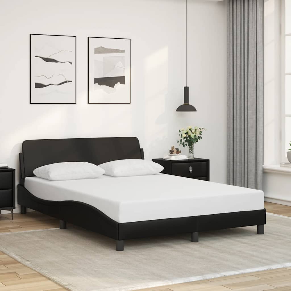 Bettgestell "Dover" Schwarz 137x190 cm Kunstleder