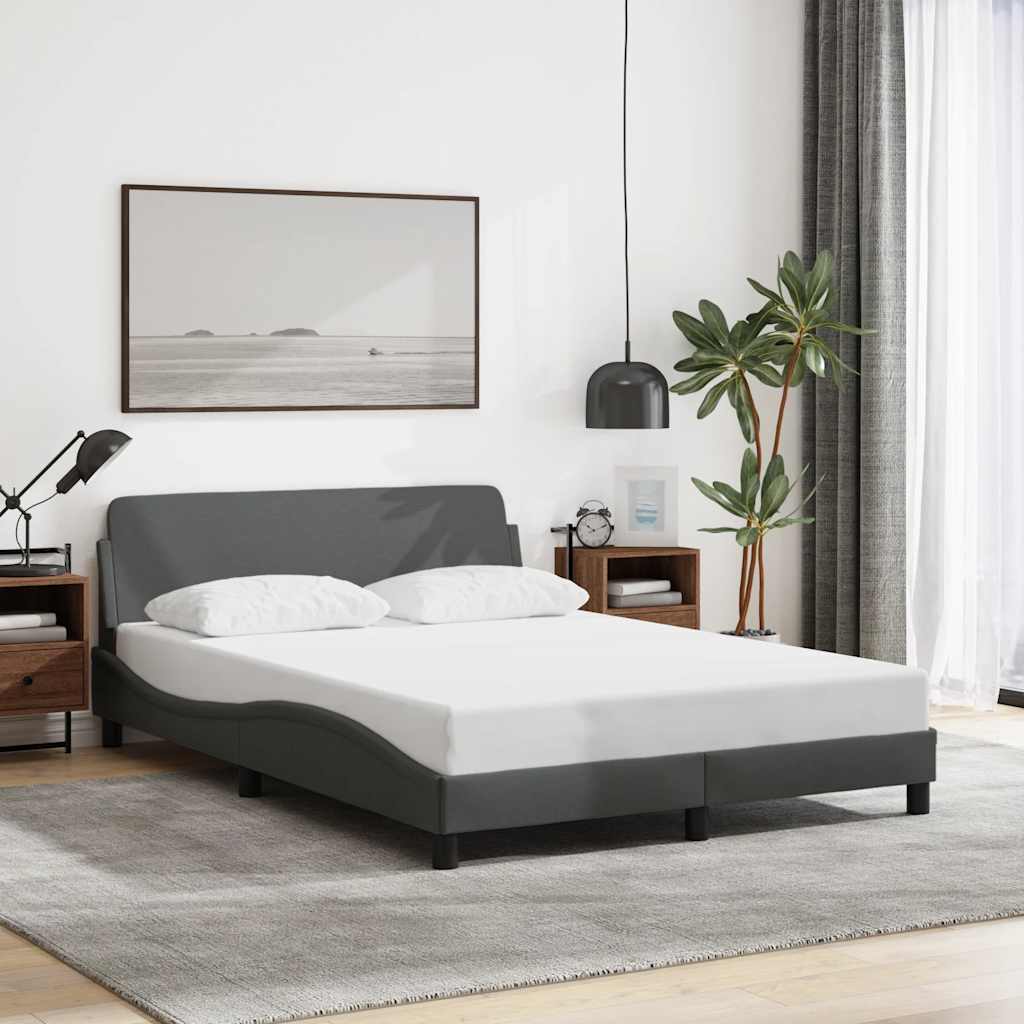 Bettgestell Dover Dunkelgrau 135x190 cm Stoff