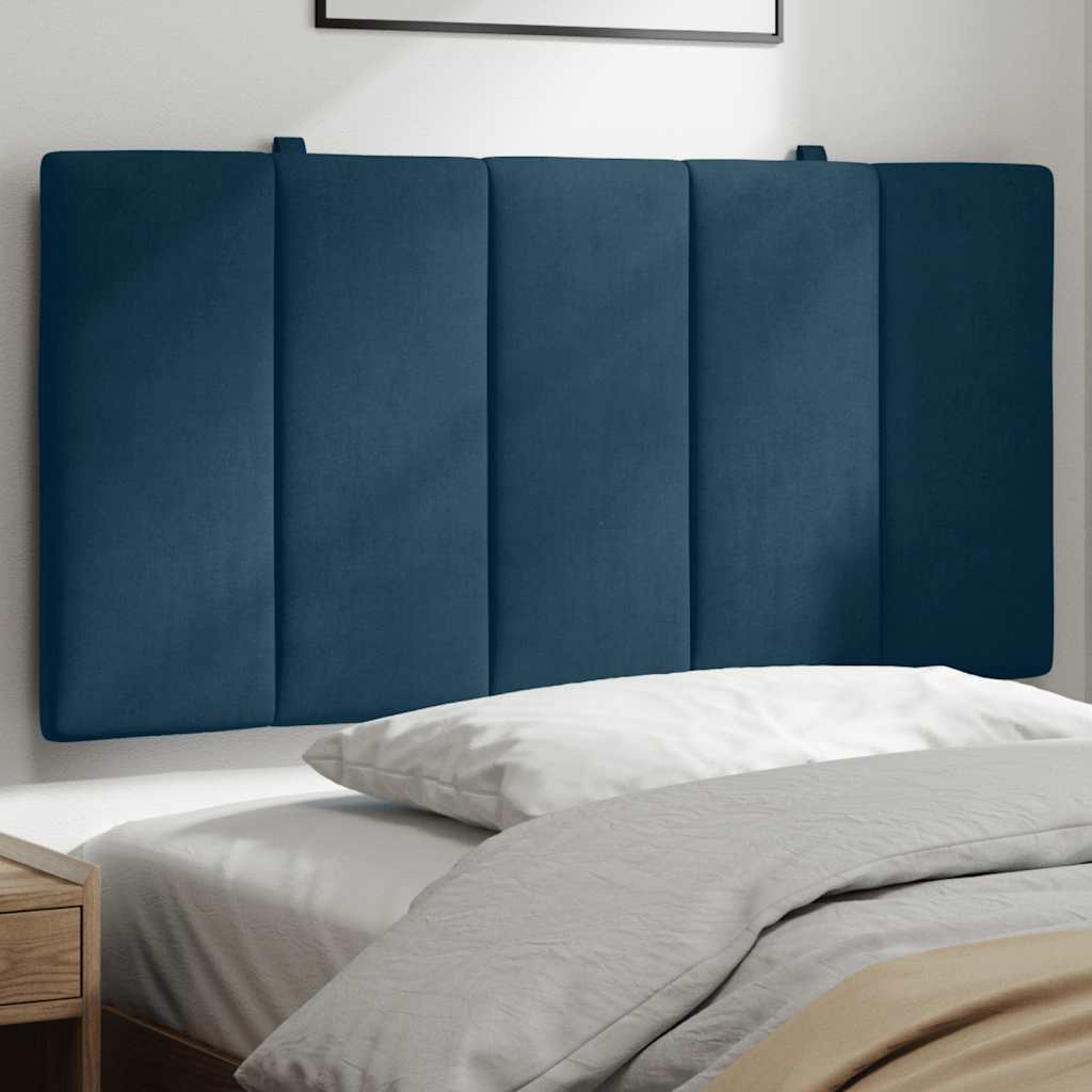 Kopfteil-Kissen "Hanko" Blau 100 cm Samt