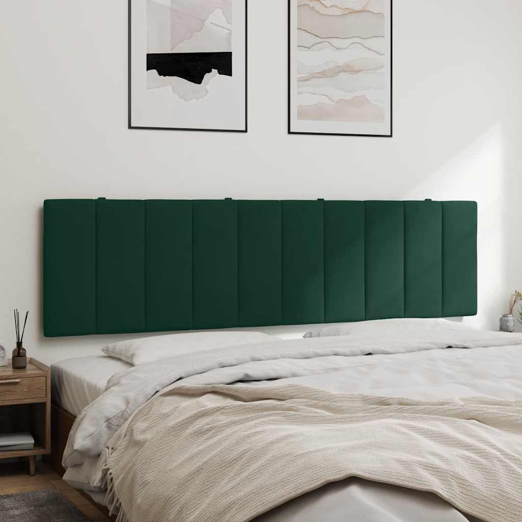 Kopfteil-Kissen "Hanko" Dunkelgrün 180 cm Samt