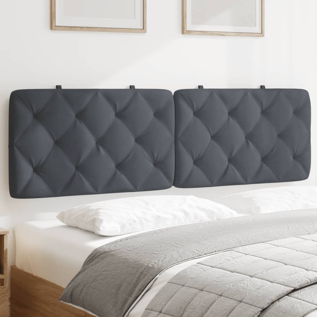 Kopfteil-Kissen Dunkelgrau 152 cm Samt