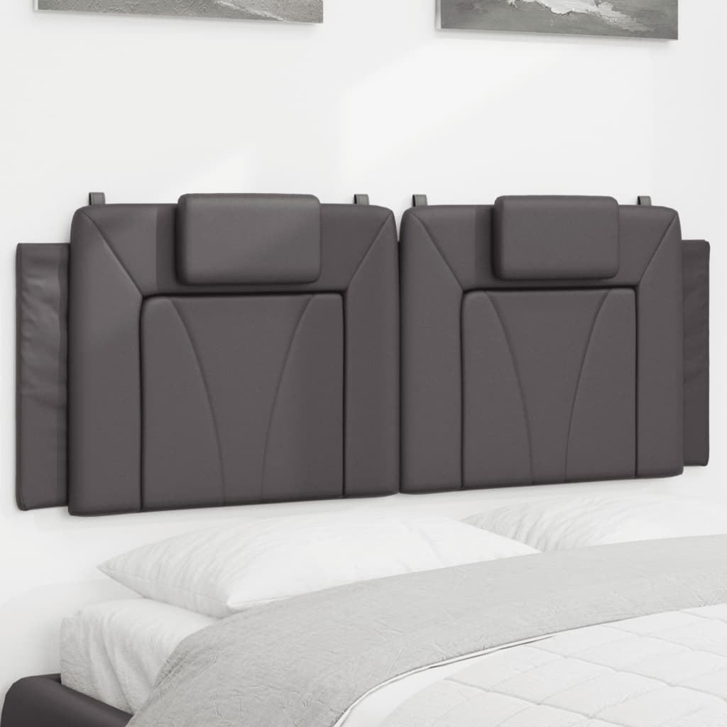 Kopfteil-Kissen "Viana" Grau 120 cm Kunstleder