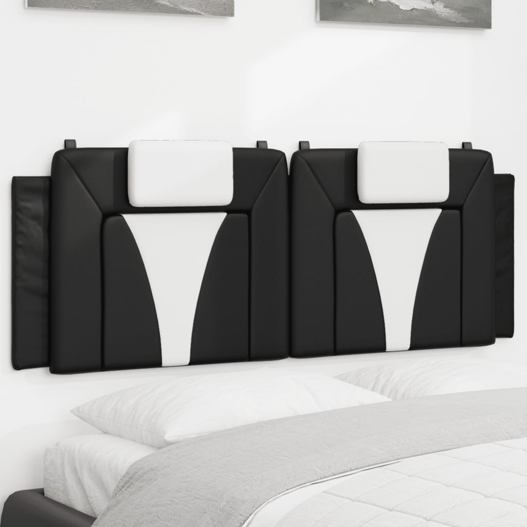 Kopfteil-Kissen "Viana" Schwarz und Weiß 137 cm Kunstleder