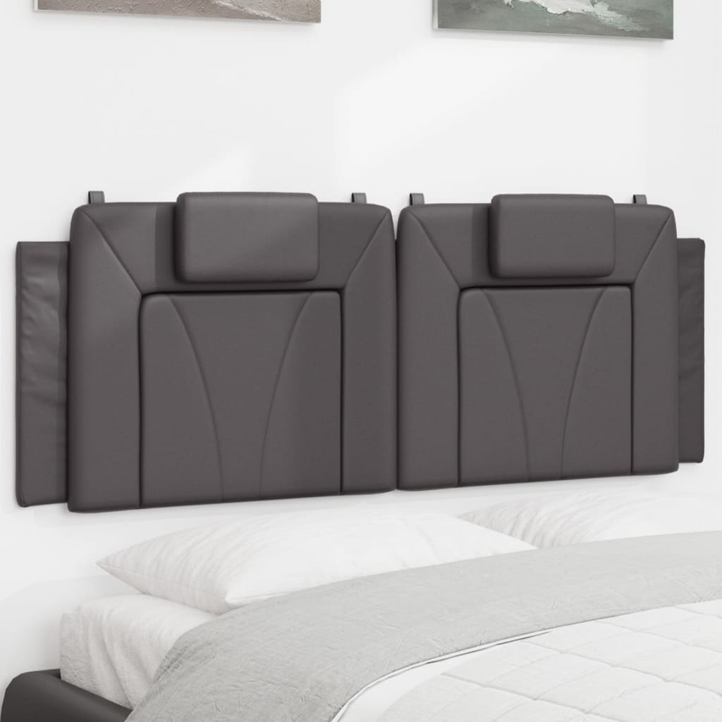 Kopfteil-Kissen "Viana" Grau 140 cm Kunstleder