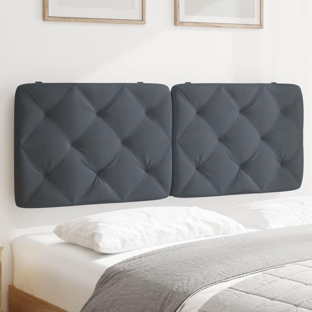 Kopfteil-Kissen Dunkelgrau 137 cm Samt