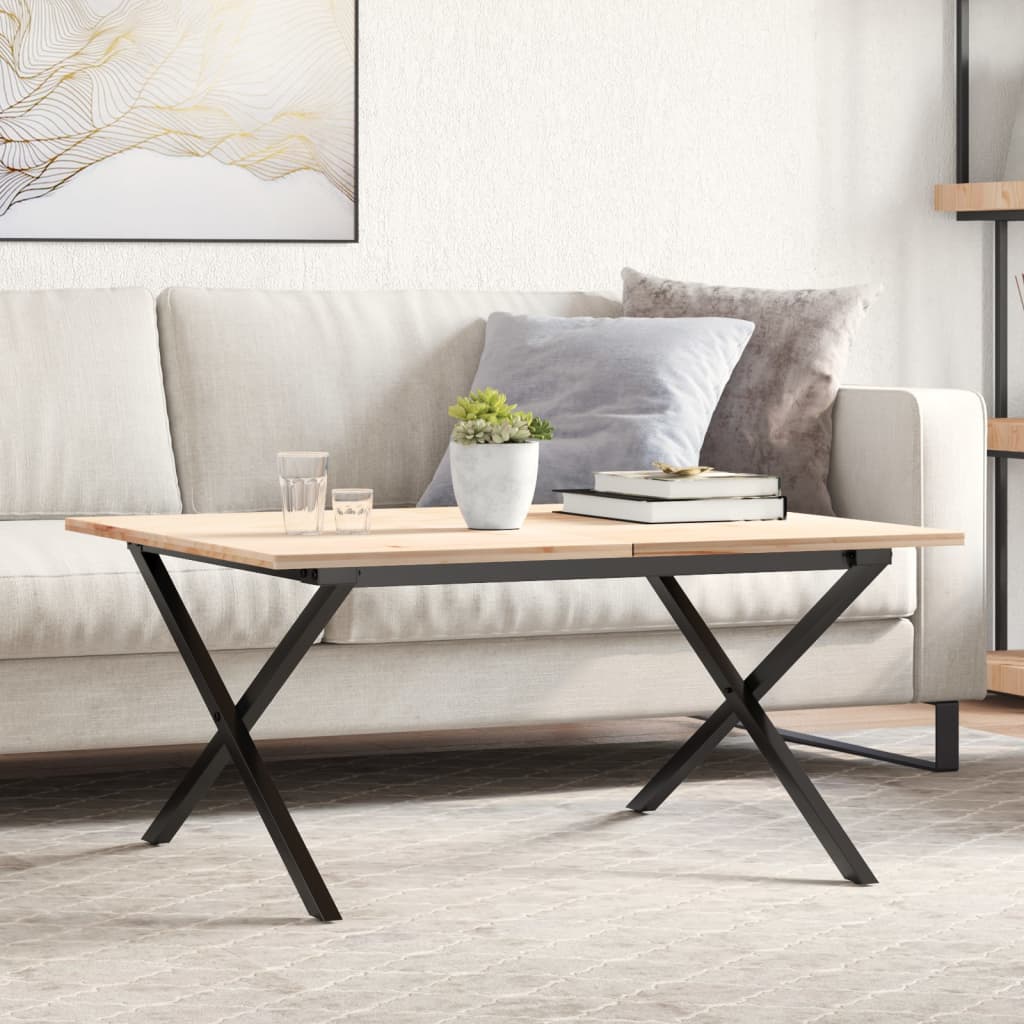 Couchtisch-Gestell in X-Form 80x70x43 cm Stahl