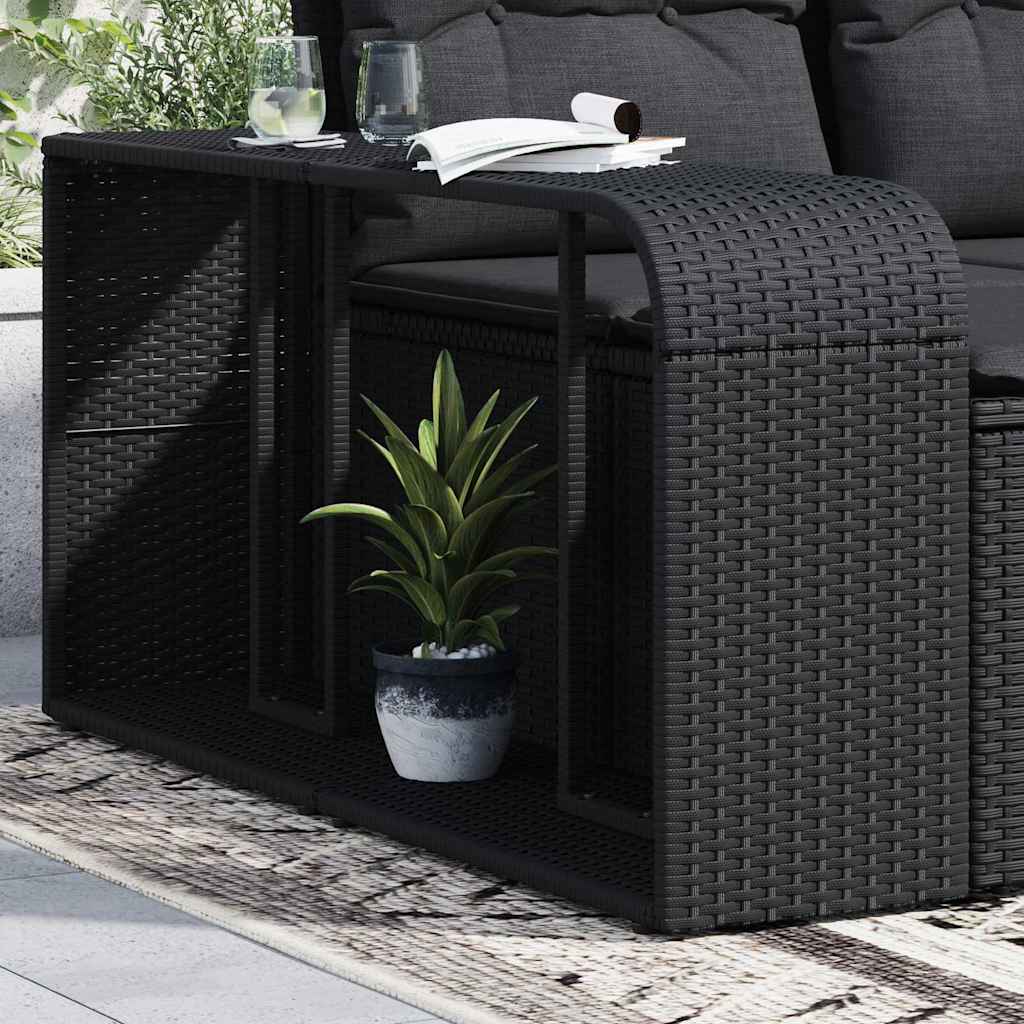 Lagerregale 2 Stk. Schwarz Poly Rattan
