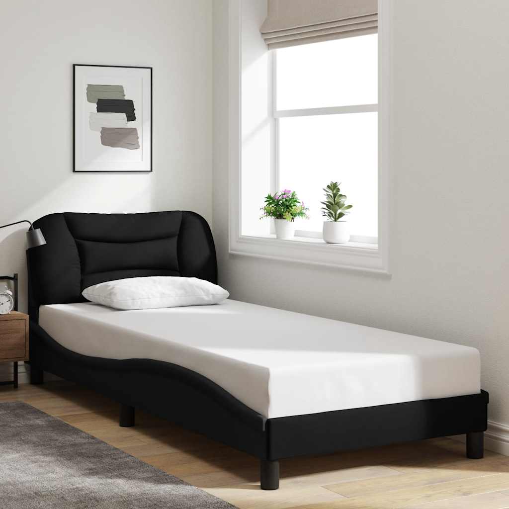 Bettgestell ohne Matratze "Hvar" Schwarz 80x200 cm Stoff
