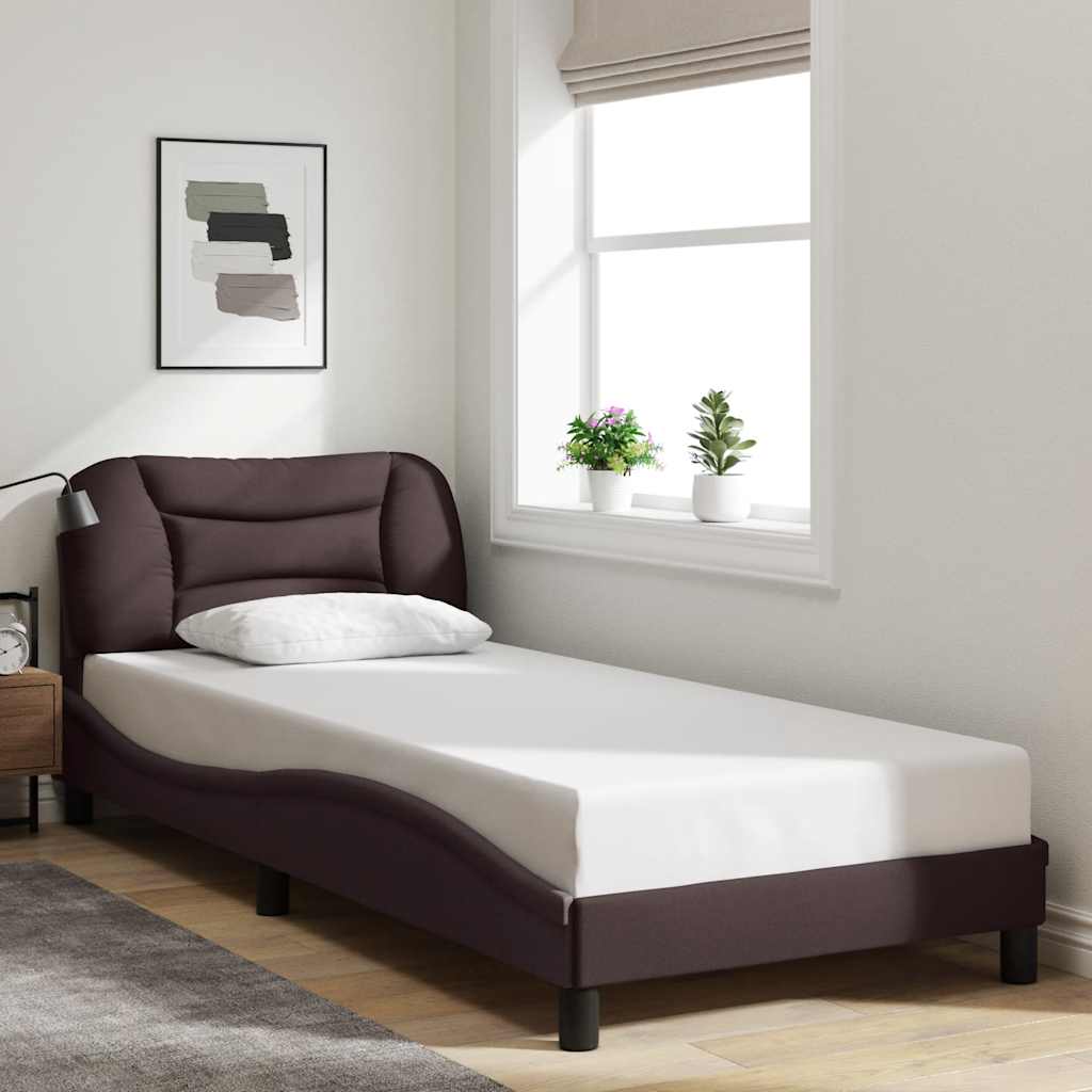 Bettgestell ohne Matratze "Hvar" Dunkelbraun 80x200 cm Stoff