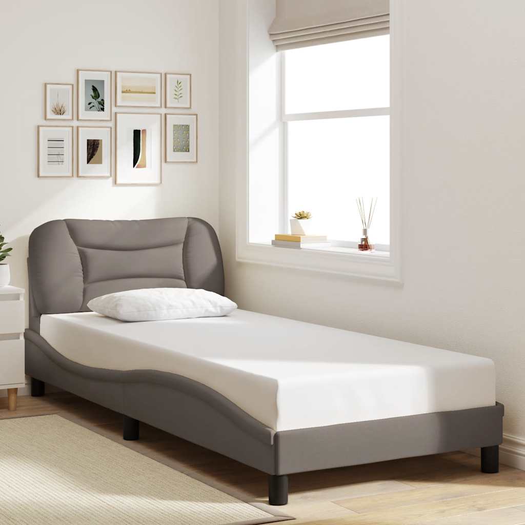 Bettgestell ohne Matratze "Hvar" Taupe 90x200 cm Stoff