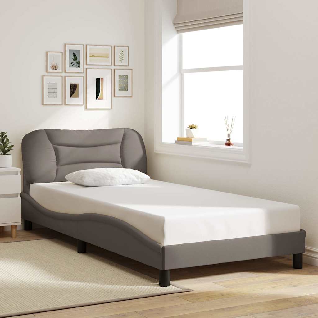 Bettgestell ohne Matratze "Hvar" Taupe 100x200 cm Stoff