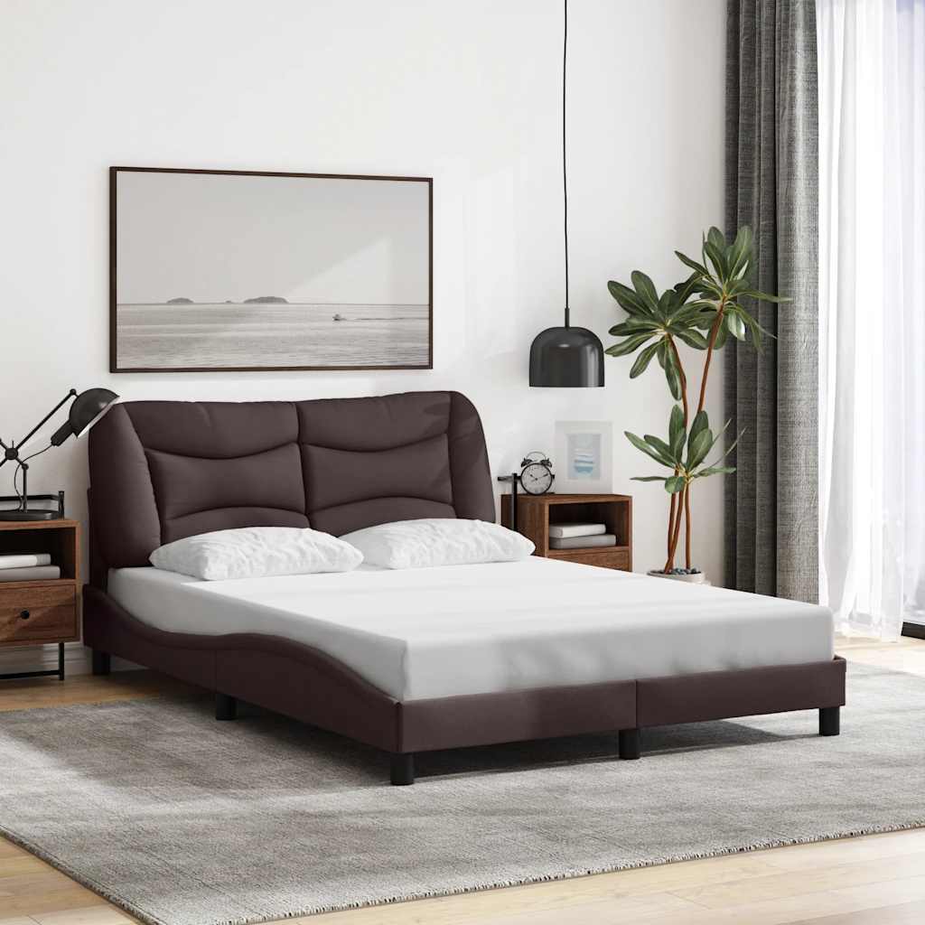 Bettgestell ohne Matratze "Hvar" Dunkelbraun 120x200 cm Stoff