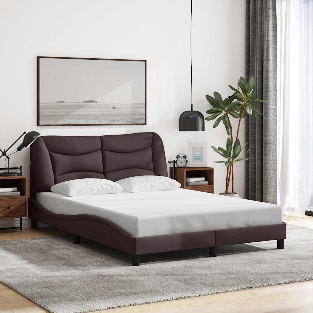 Bettgestell ohne Matratze "Hvar" Dunkelbraun 140x190 cm Stoff