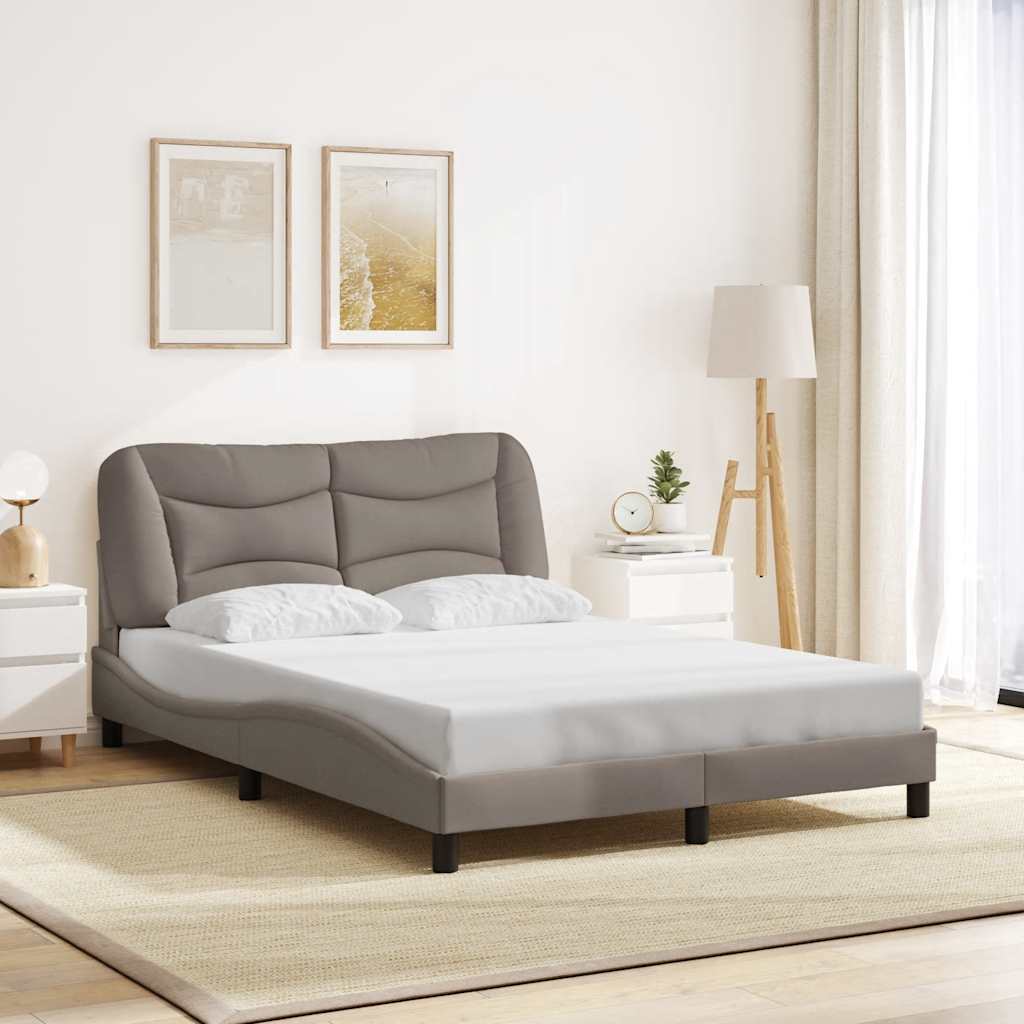 Bettgestell ohne Matratze "Hvar" Taupe 140x190 cm Stoff