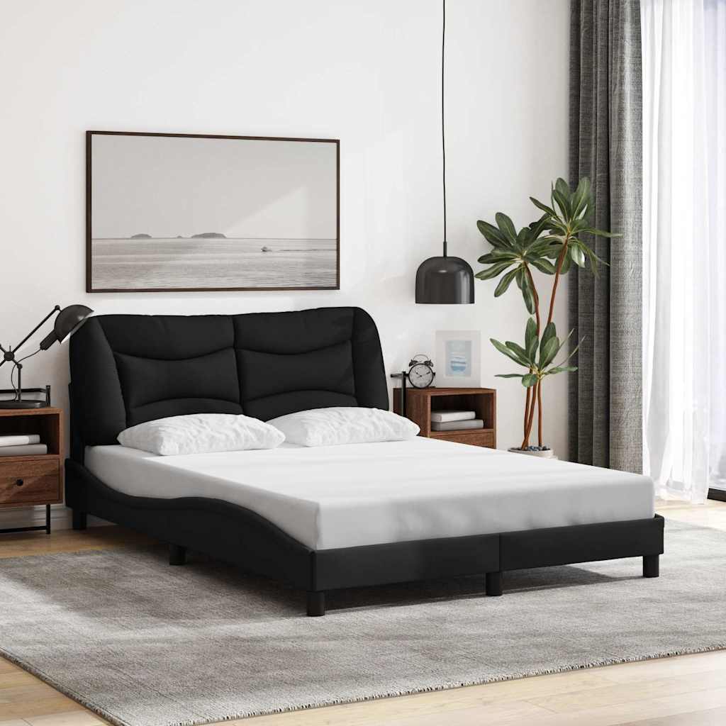 Bettgestell ohne Matratze "Hvar" Schwarz 140x200 cm Stoff