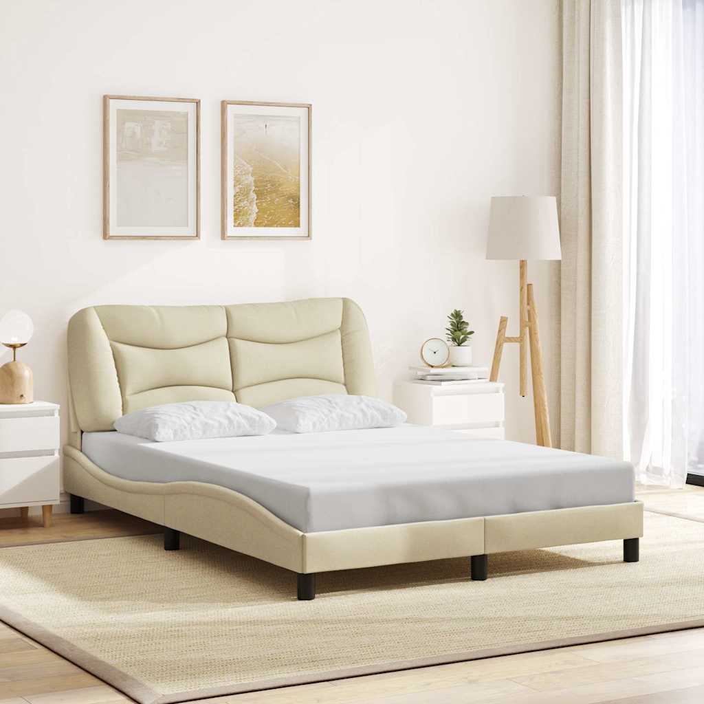 Bettgestell ohne Matratze "Hvar" Creme 140x200 cm Stoff