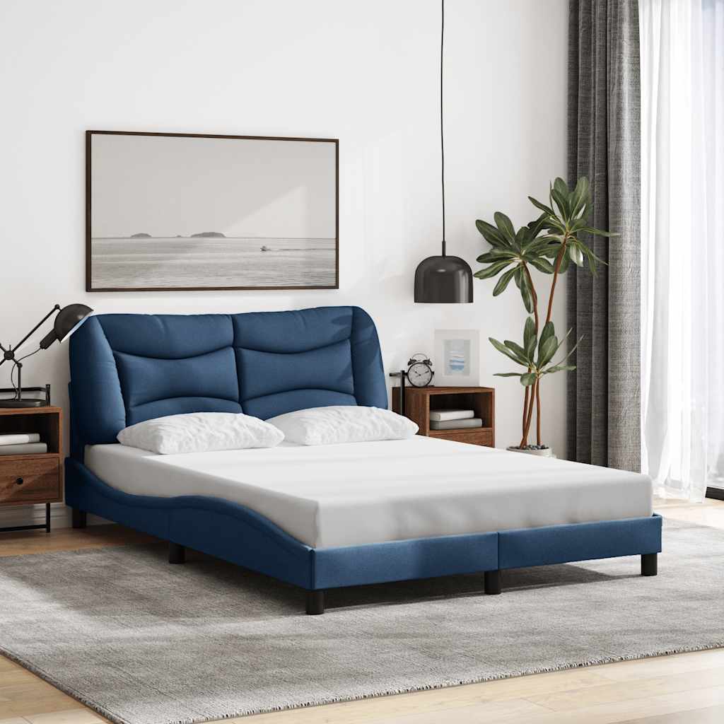 Bettgestell ohne Matratze "Hvar" Blau 140x200 cm Stoff