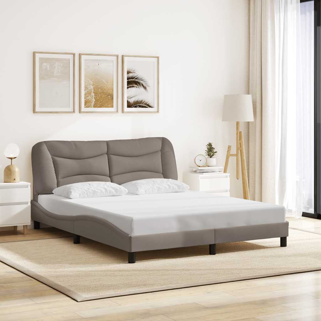 Bettgestell ohne Matratze "Hvar" Taupe 160x200 cm Stoff