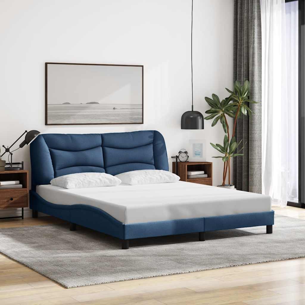 Bettgestell ohne Matratze "Hvar" Blau 160x200 cm Stoff